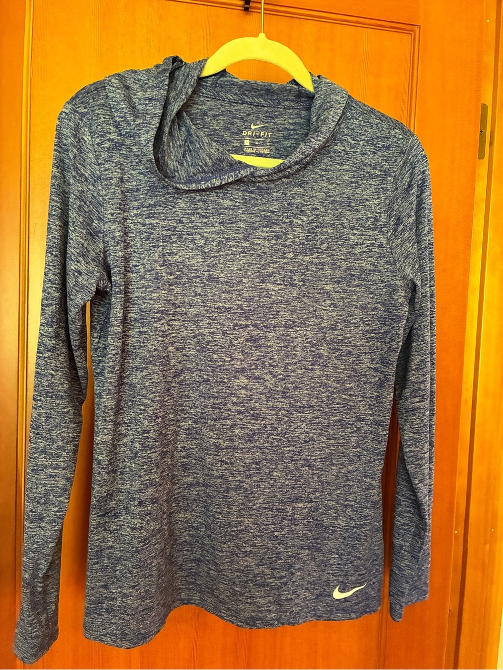 Nike Women's Heather Navy Blue Dri-FIT Cowl Neck Running Shirt